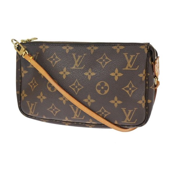 Auth LOUIS VUITTON Pochette Accessoires Hand Bag Monogram Leather BN - Picture 1 of 16